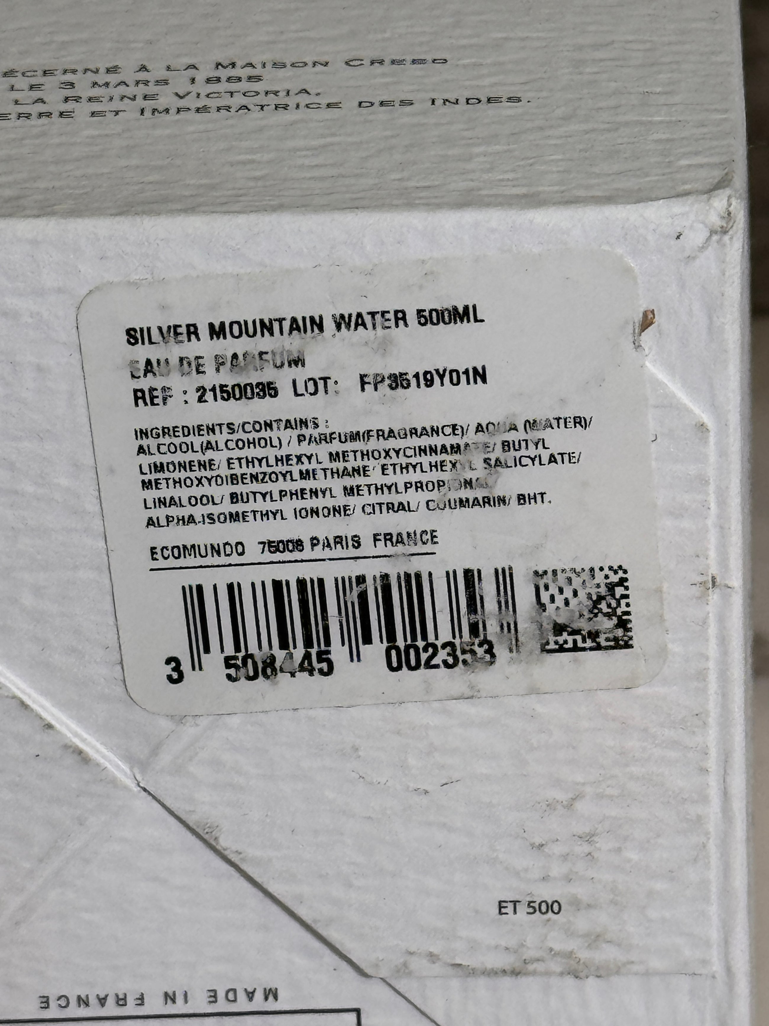 Creed Silver Mountain Water Vintage (Retail)