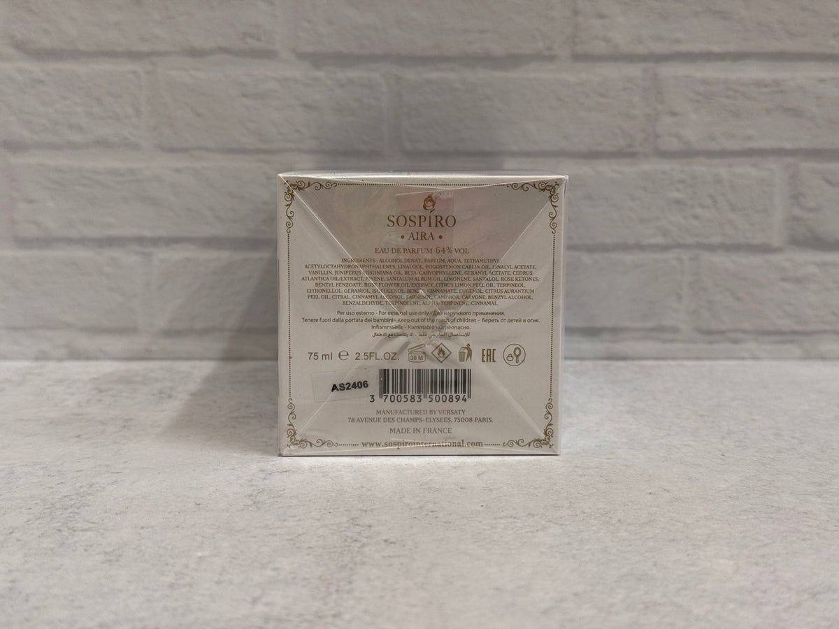 Sospiro Aira 75 ml retail box — detail view