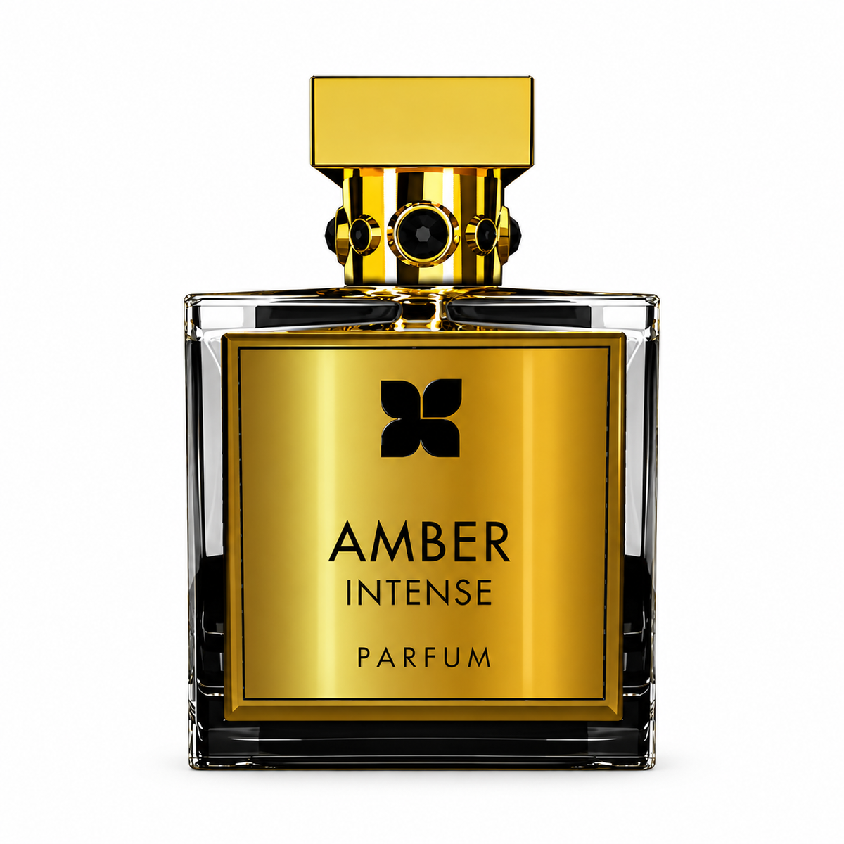 Amber Intense by Fragrance Du Bois — original bottle shown for fragrance identification; decants supplied in Scent Rush atomizers