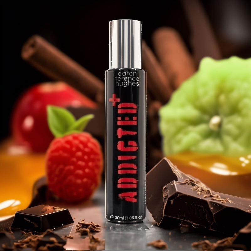Addicted+ by Aaron Terence Hughes — original bottle shown for fragrance identification; sample sold separately