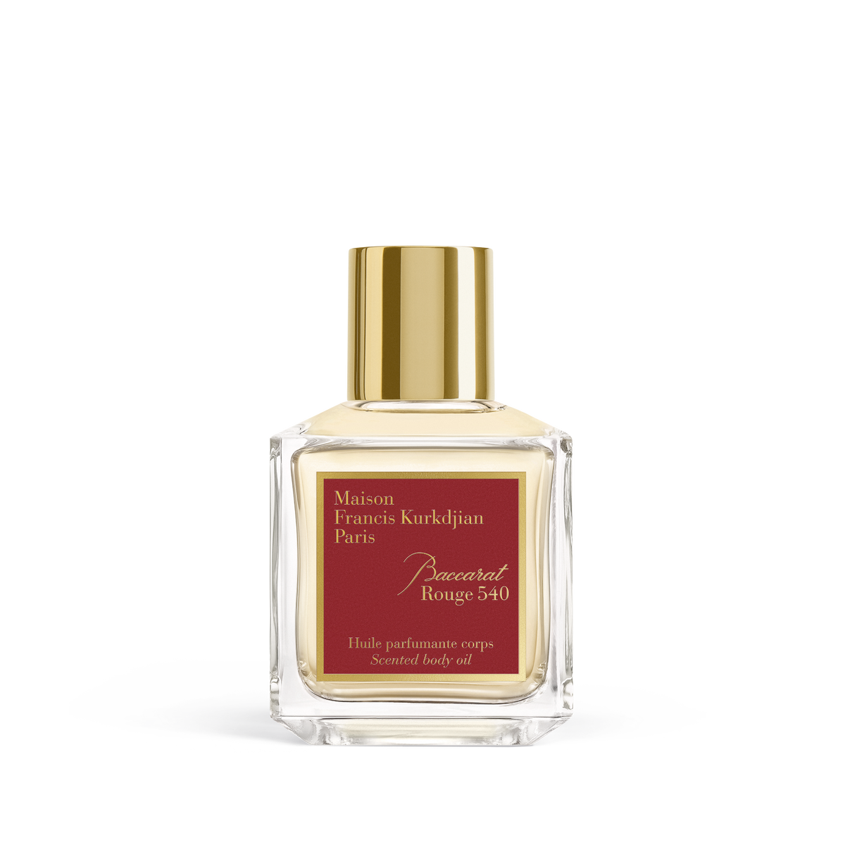 Baccarat Rouge 540 scented body oil 70 mL bottle, official manufacturer reference