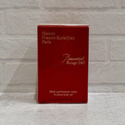 Actual Baccarat Rouge 540 scented body oil retail box