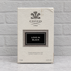 Creed Love in Black 75 mL original box front view, showing actual packaging condition