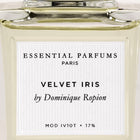 Essential Parfums velvet iris — official bottle reference label detail; tester cap and packaging may differ