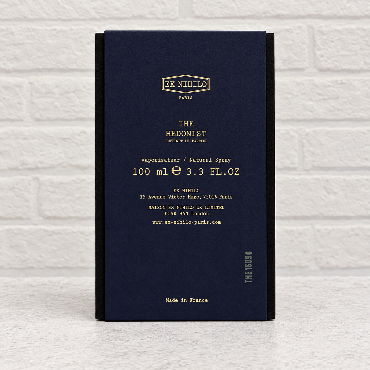 The Hedonist Extrait 100 mL box back without cellophane