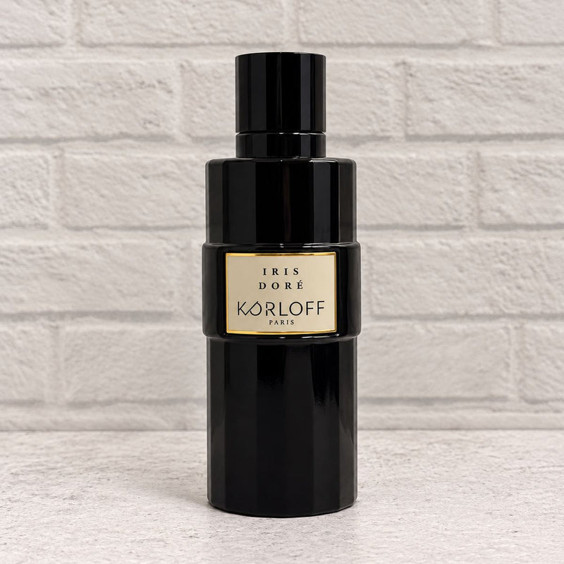 Iris Doré by Korloff bottle reference; original bottle not included with Scent Rush decant samples