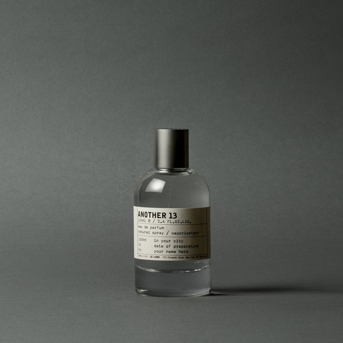 Le Labo Another 13 100 mL bottle with cap — manufacturer reference image; tester labeling may differ