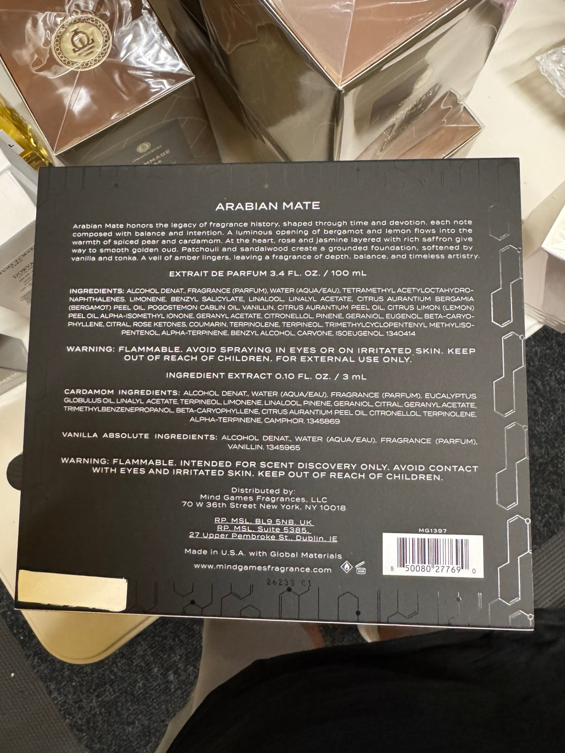 Mind Games arabian-mate original box and barcode