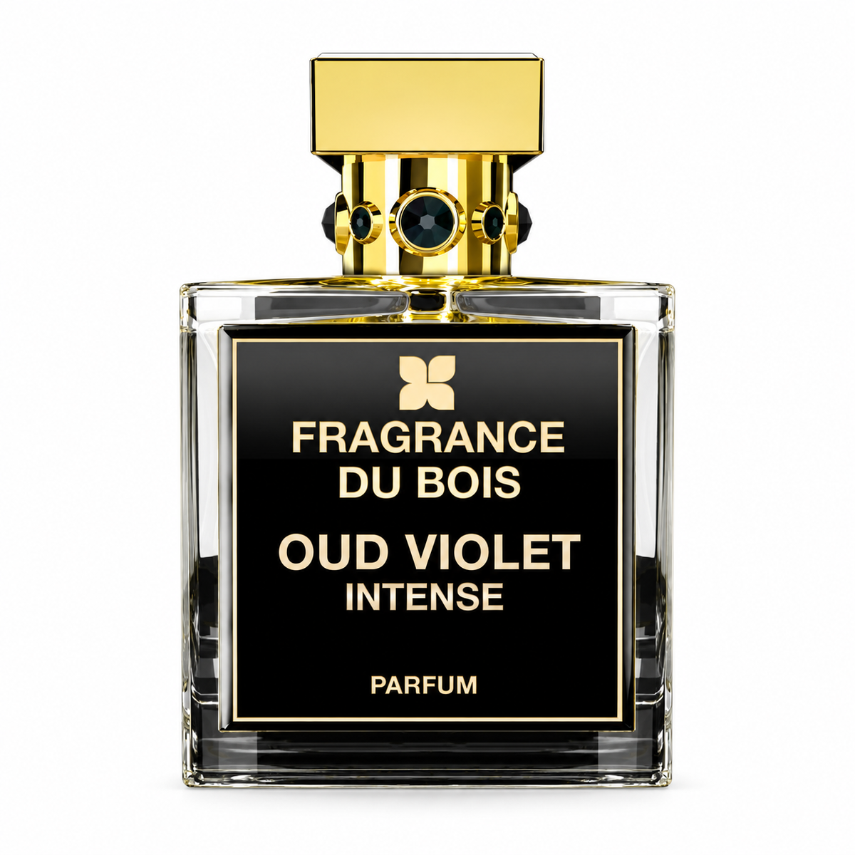 Oud Violet Intense by Fragrance Du Bois — original bottle shown for fragrance identification; decants supplied in Scent Rush atomizers