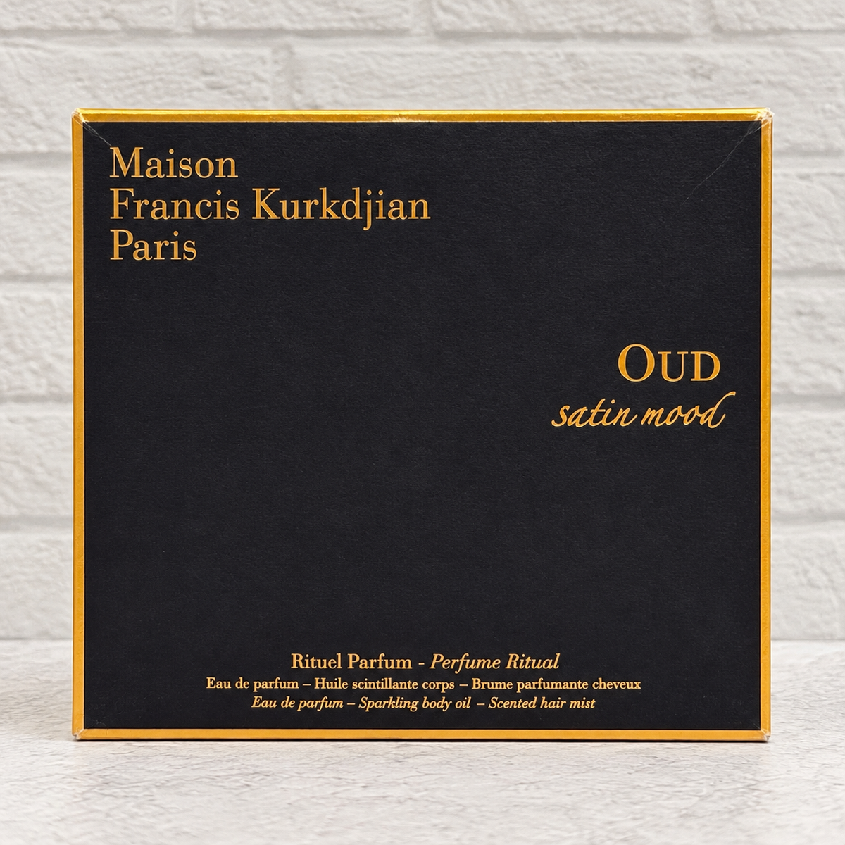 OUD satin mood 3 × 35 mL new open-box tester set — front view