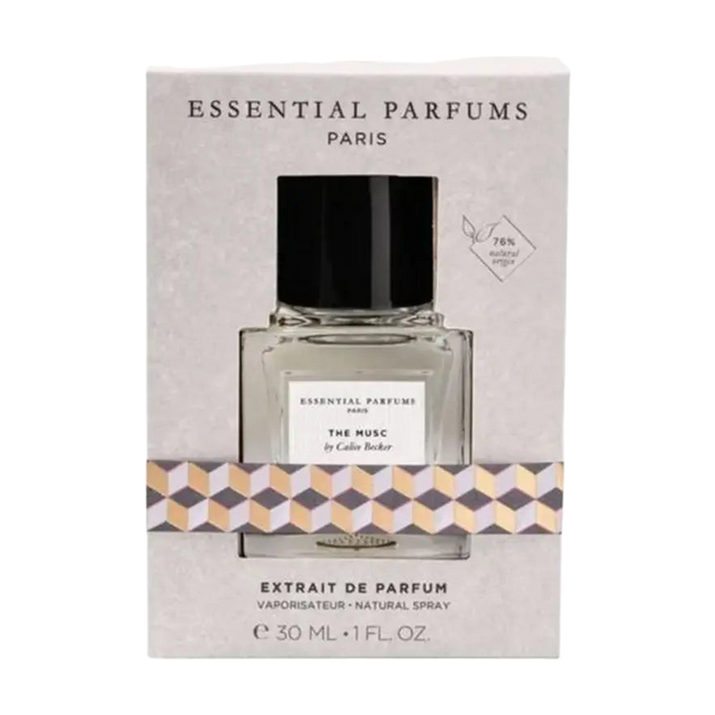 The Musc Extrait original fragrance bottle; tester supplied with cap and box