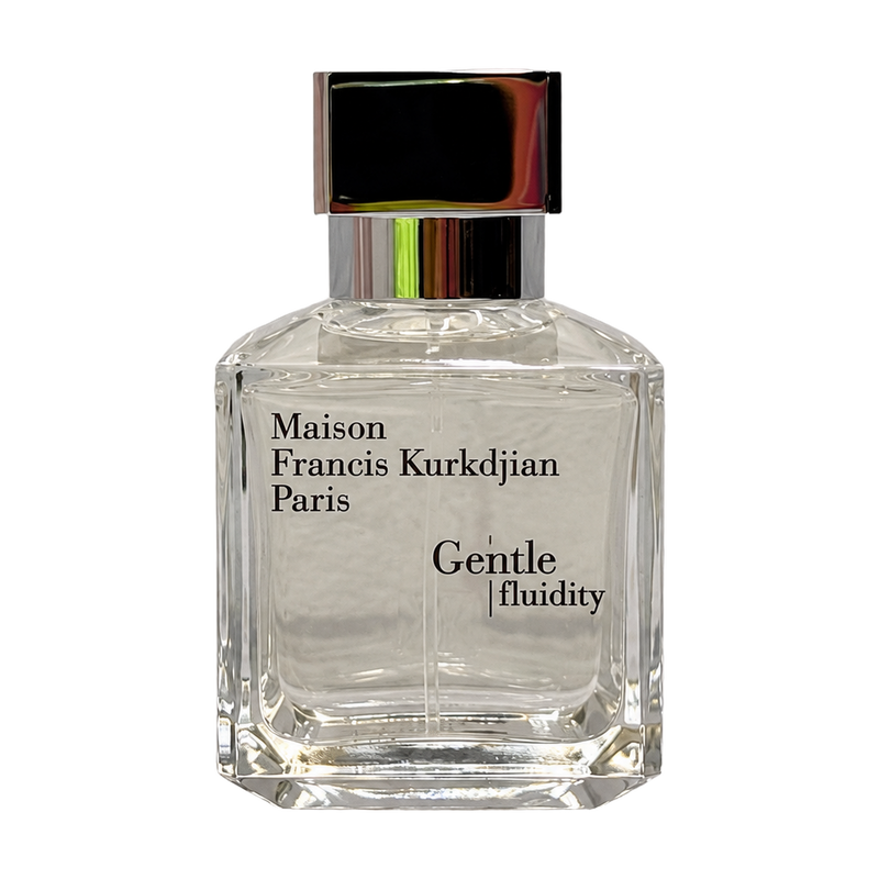 Gentle Fluidity Silver 70 mL tester front photographed by Scent Rush