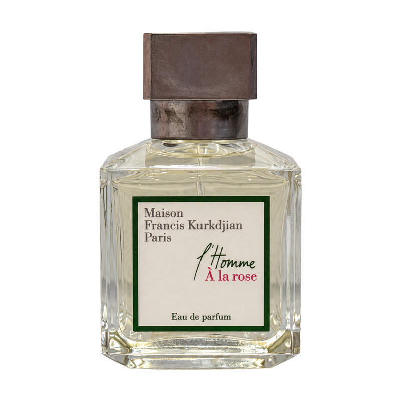 L’Homme À la Rose 70 mL tester front photographed by Scent Rush