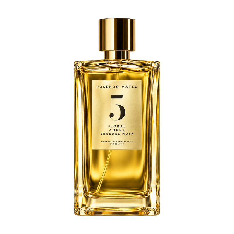 Rosendo Mateu Nº 5 fragrance bottle reference; tester box not pictured