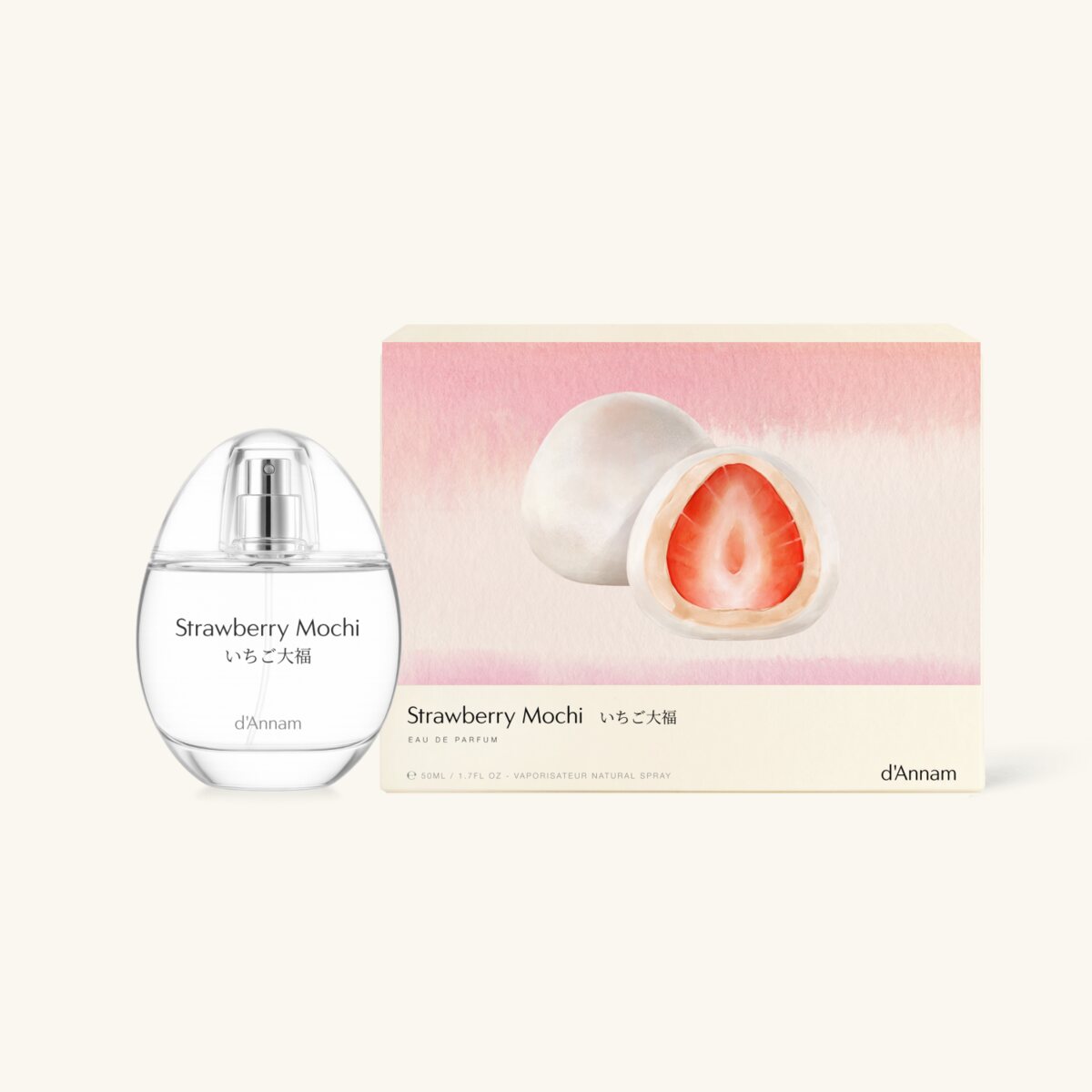 Strawberry Mochi by d’Annam — full-size bottle shown for fragrance identification; sample sold separately